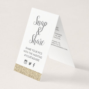Carte d'affichage du Hashtag Gold Sparkly Parties