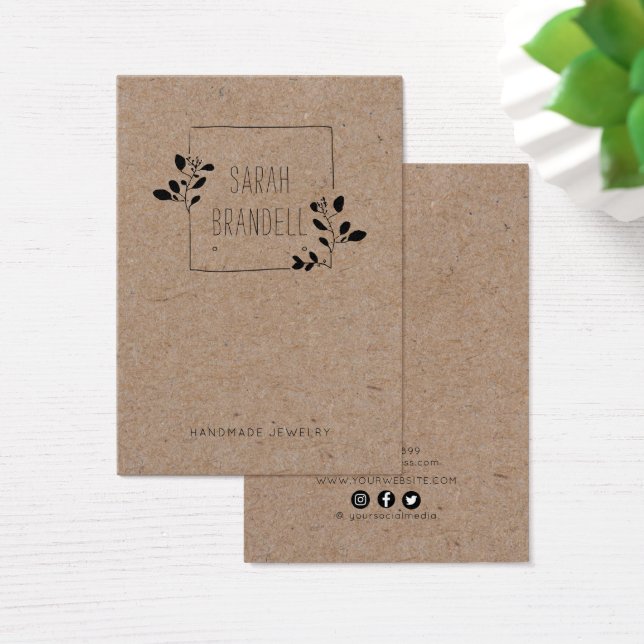 Carte d'affichage du logo ・ Cadre floral esquissé (Bureau)