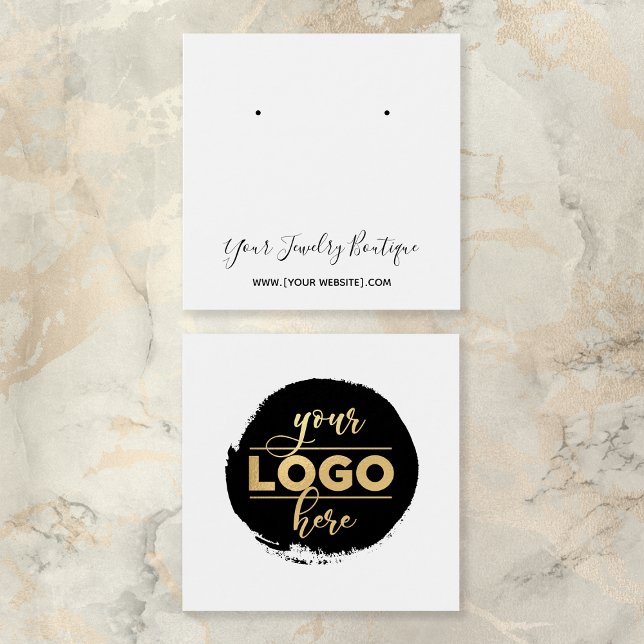 Carte d'affichage du logo du carré arrière blanc (Créateur téléchargé)