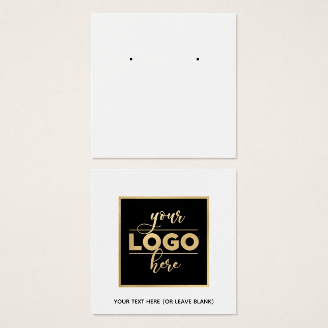 Carte d'affichage du logo du carré arrière blanc (Devant & derrière)