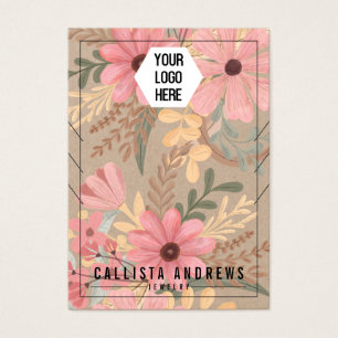 Carte d'affichage du logo Floral Kraft