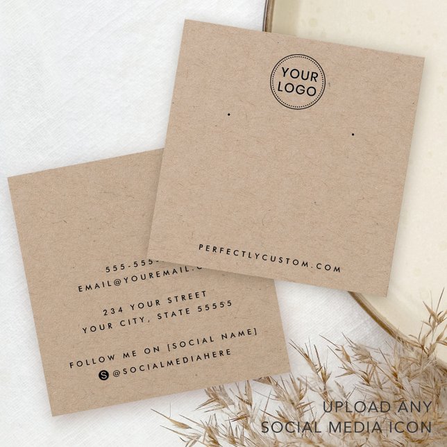 Carte d'affichage du logo personnalisé Kraft (Kraft paper custom logo earring display card)