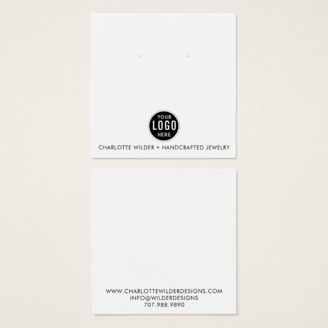Carte d'affichage du logo pour bijoux (Devant & derrière)