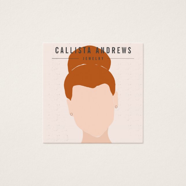 Carte d'affichage Earthy Bohemian Red Hair Girl or (Devant)