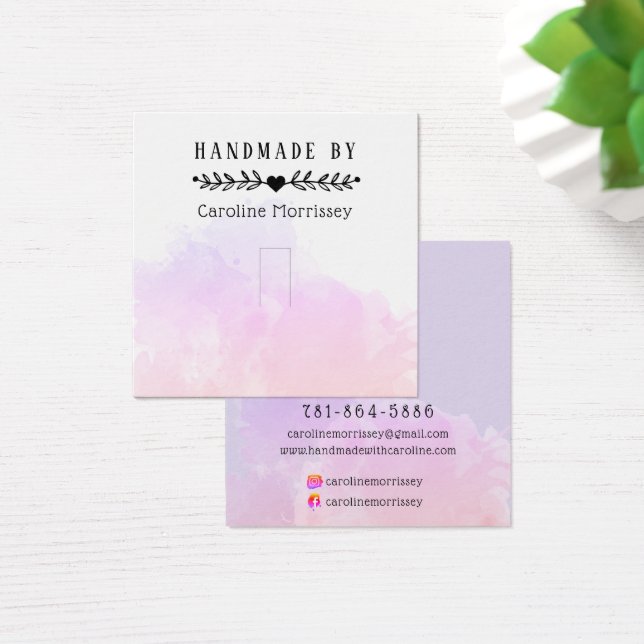 Carte d'affichage élégante Aquarelle rose (Bureau)