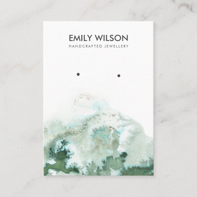 Carte d'affichage Emerald Green Silver Agate (Devant)