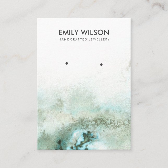 Carte d'affichage Emerald Green Silver Agate (Devant)