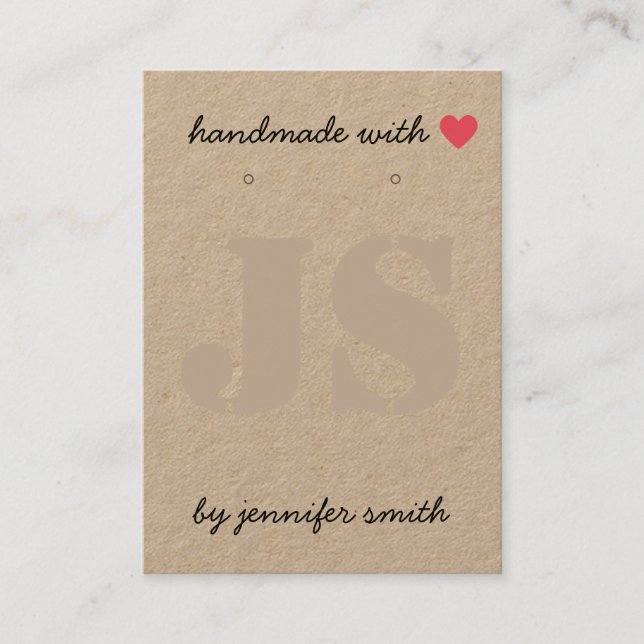 Carte d'affichage faite à la main avec les oreille (Devant)