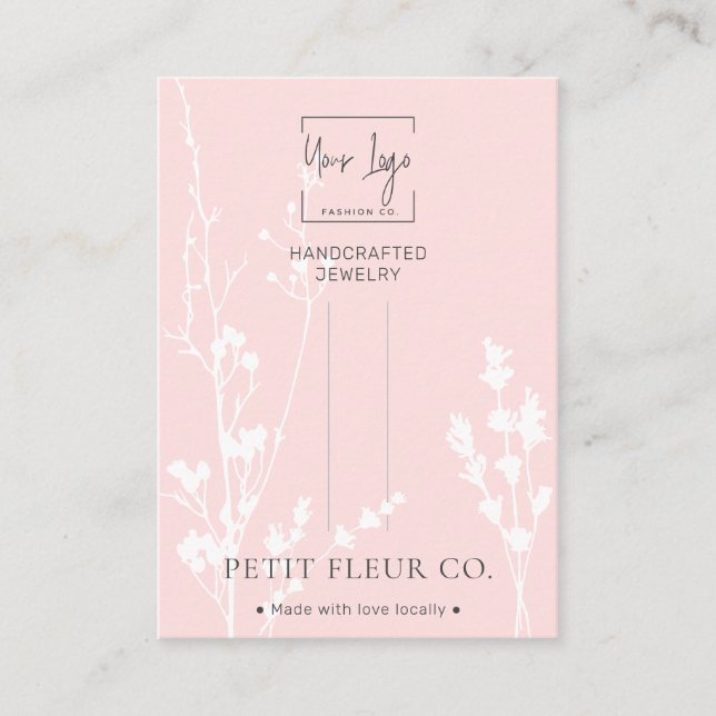 Carte d'affichage Fleur sauvage de bijoux rose (Devant)