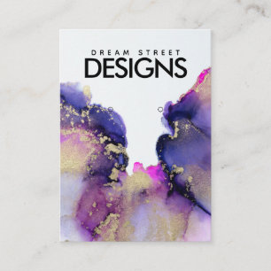 Carte d'affichage Gold Rose Purple Aquarelle