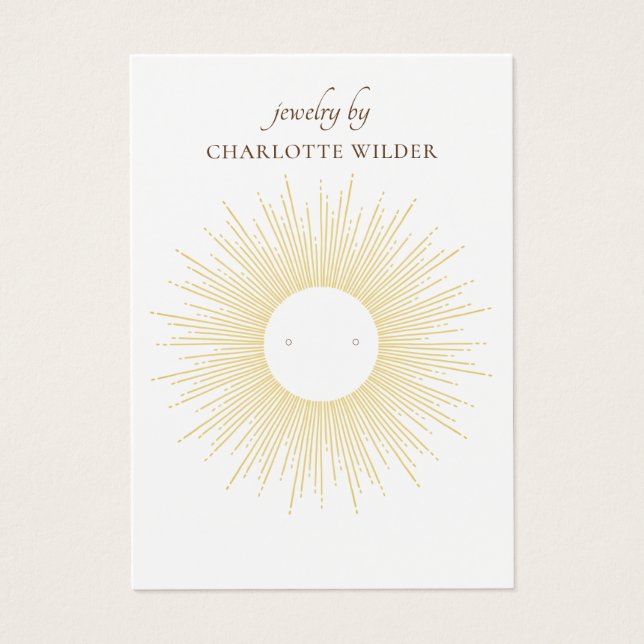 Carte d'affichage Gold Sunburst Stud oreille (Devant)