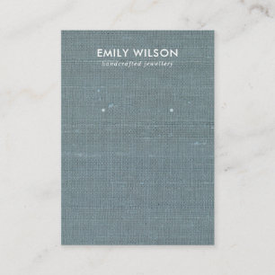 CARTE D'AFFICHAGE GRAY BLUE BURLAP LINEN STUD EARR