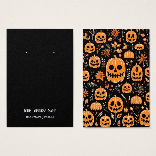 Carte d'affichage Halloween Jackolantern oreille (Devant & derrière)