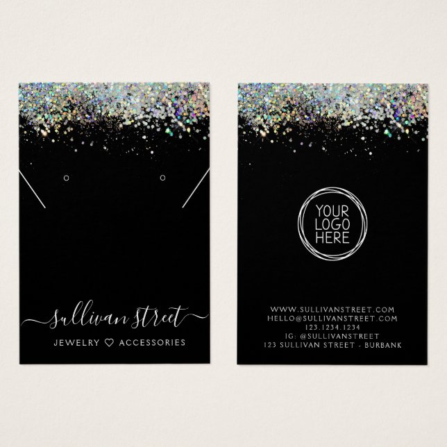 Carte d'affichage Holographique Parties scintillan (Devant & derrière)