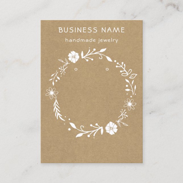 Carte d'affichage Kraft longue oreille en couronne (Devant)