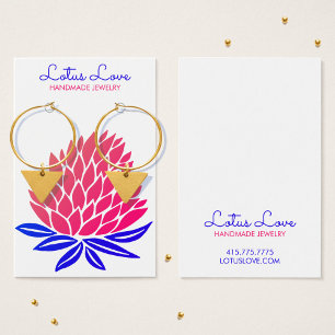 Carte d'affichage Lotus Flower Earring Collier Bij