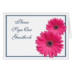 Carte d'affichage Mariage Pink Gerbera Daisy