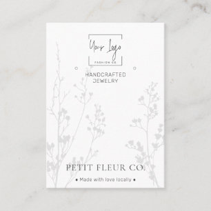 Carte d'affichage minimaliste Fleur sauvage QR pou