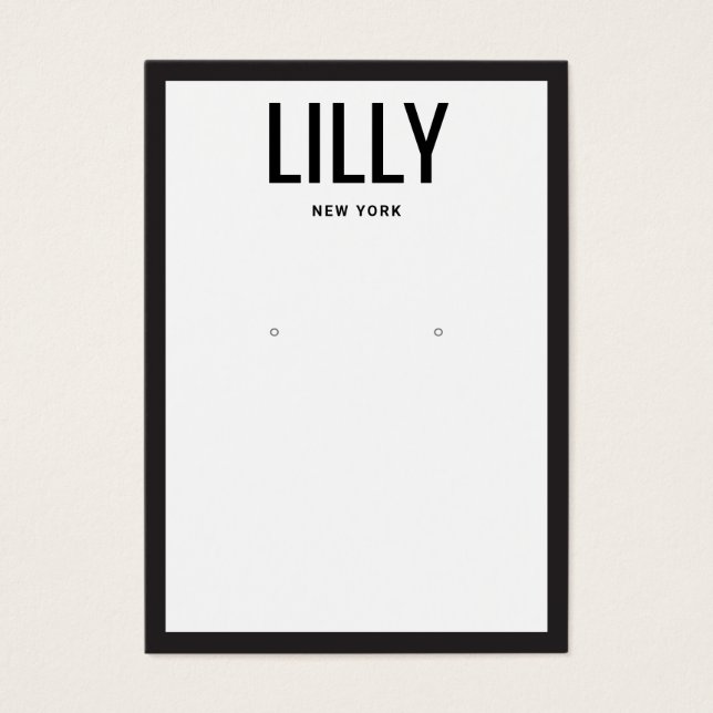 Carte d'affichage moderne à bordure noire blanche (Devant)