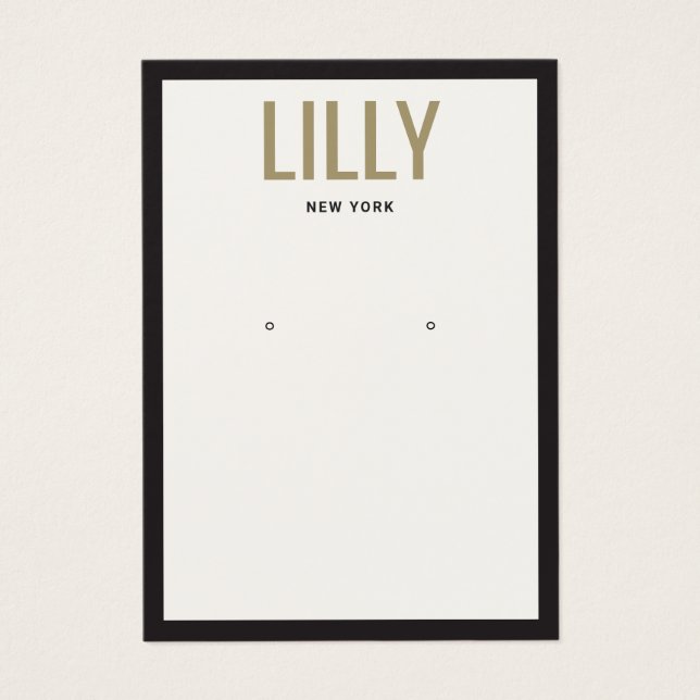 Carte d'affichage moderne à bordure noire en ivoir (Devant)