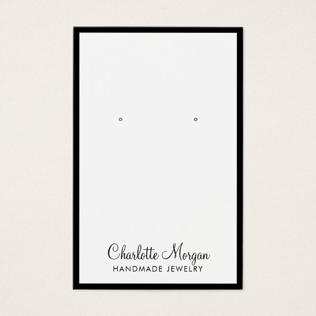 Carte d'affichage moderne Black Border Jewelry (Devant)