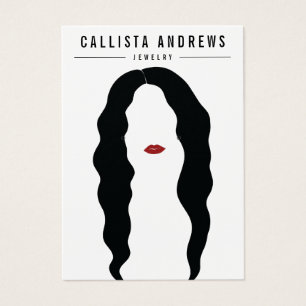 Carte d'affichage moderne Black Hair Lips Girl ore