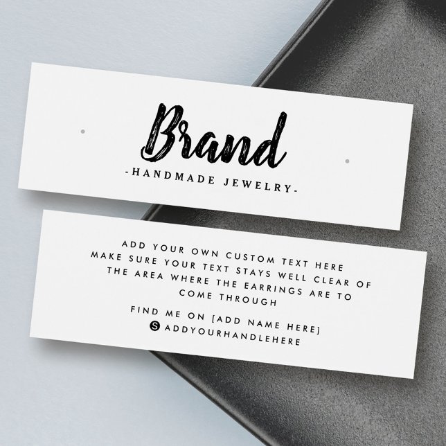 Carte d'affichage moderne blanche à oreille (Modern white stud earring display card)