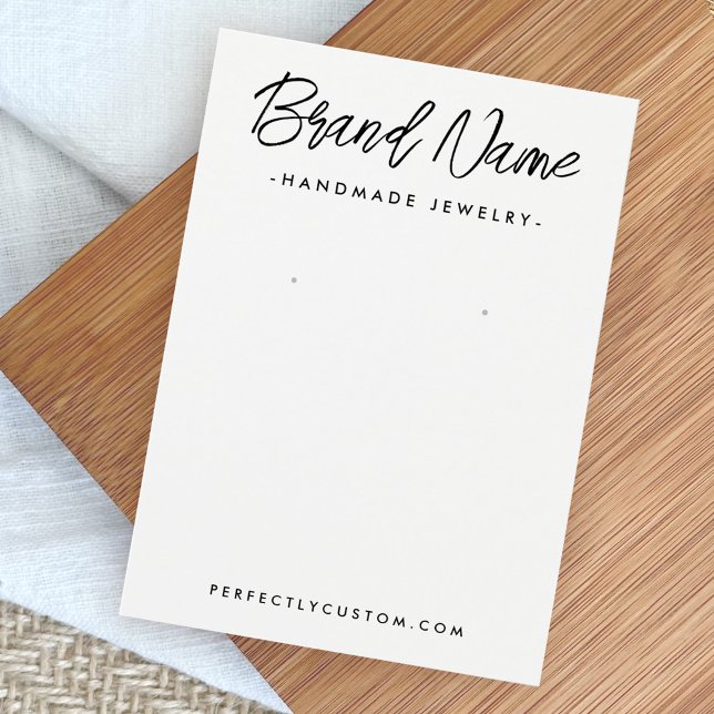 Carte d'affichage moderne blanche ou couleur (Modern white or any color earring display card)