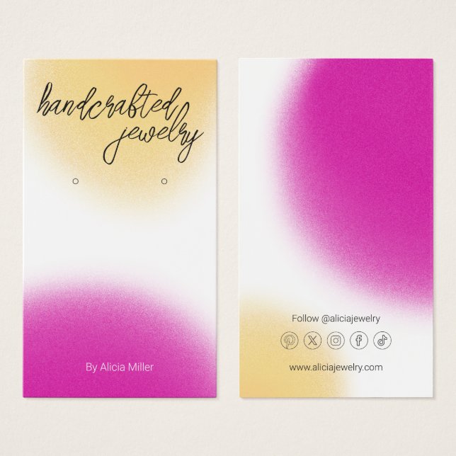 Carte d'affichage moderne Blur Rose Yellow Earring (Devant & derrière)