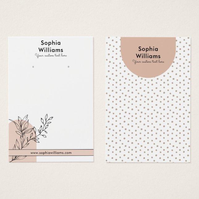 Carte d'affichage moderne Boho Pastel à oreilles b (Devant & derrière)