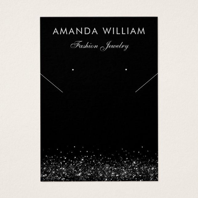 Carte d'affichage moderne chic Collier noir (Devant)