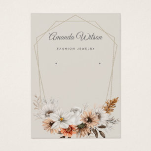 Carte d'affichage moderne chic fleurie bijoux