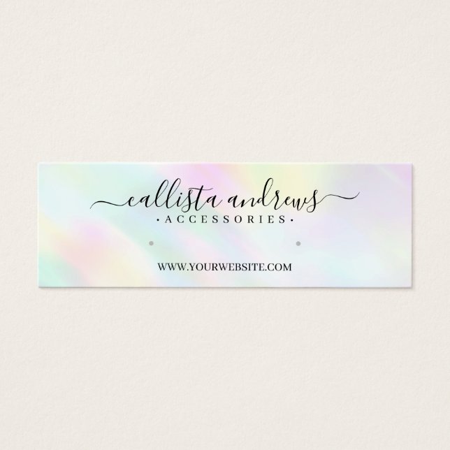 Carte d'affichage Pastel Holographique Arc-en-ciel (Devant)