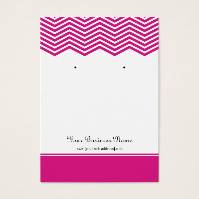 Carte d'affichage personnalisée Chevron rose chaud (Devant)