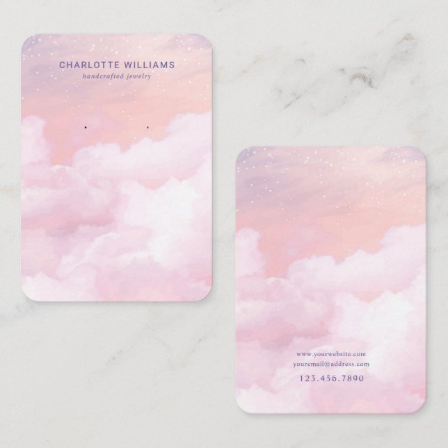 Carte d'affichage personnalisée pour bijoux Pink S (Devant / Derrière)