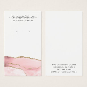 Carte d'affichage Pink Gold Agate Script