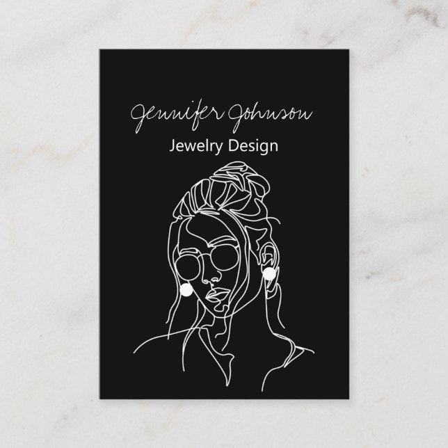 Carte d'affichage Portrait Blanc Noir Portrait Por (Devant)