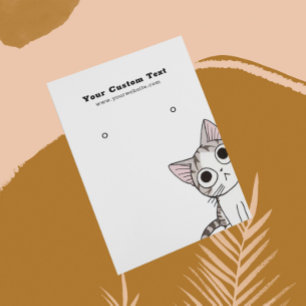 Carte d'affichage pour bijoux à la tire ・ Chat à c