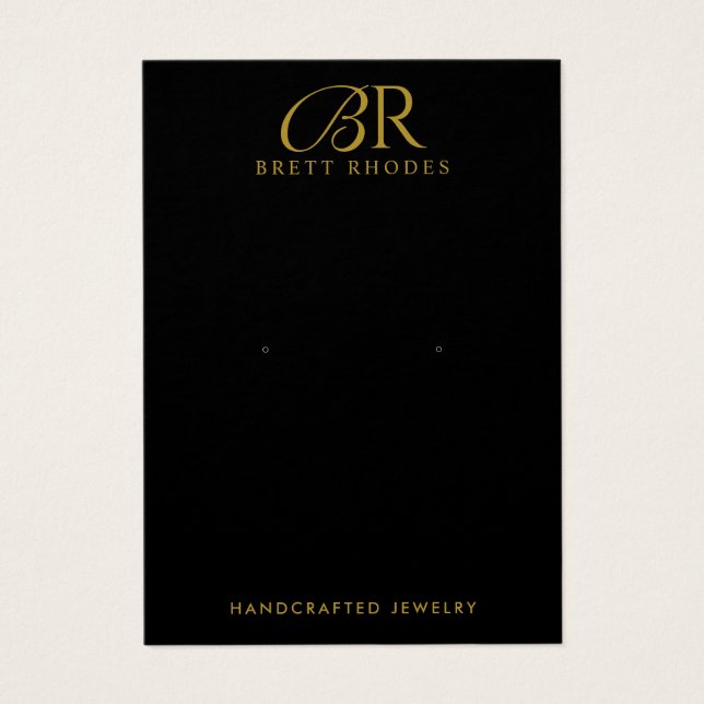 Carte d'affichage pour bijoux à oreille noire Mono (Devant)