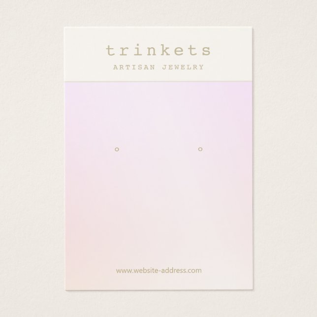Carte d'affichage pour bijoux à oreille rose Ombre (Devant)