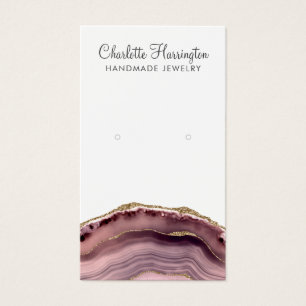 Carte d'affichage pour bijoux à oreilles en agate 