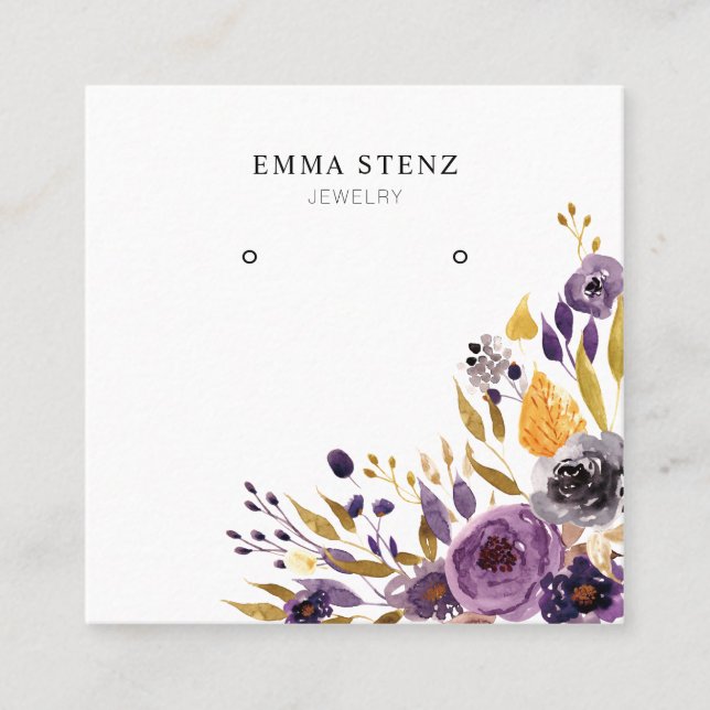 Carte d'affichage pour bijoux à oreilles ・ Floral  (Devant)