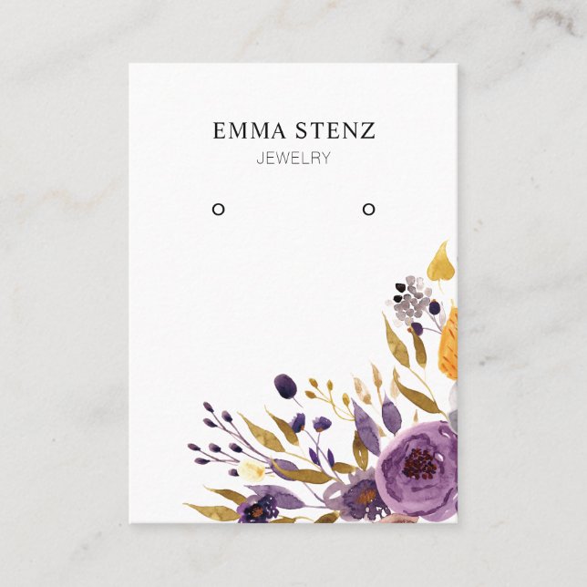 Carte d'affichage pour bijoux à oreilles ・ Floral  (Devant)
