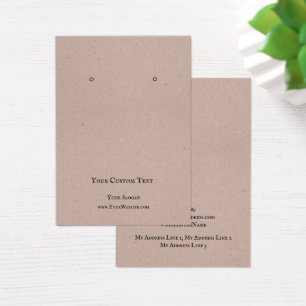 Carte d'affichage pour bijoux à oreilles, Kraft Br