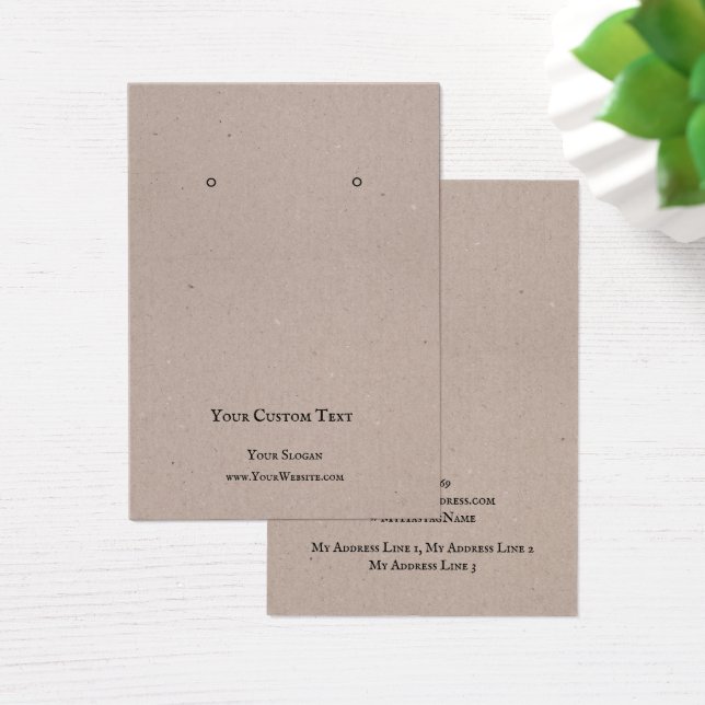 Carte d'affichage pour bijoux à oreilles, Kraft Br (Bureau)
