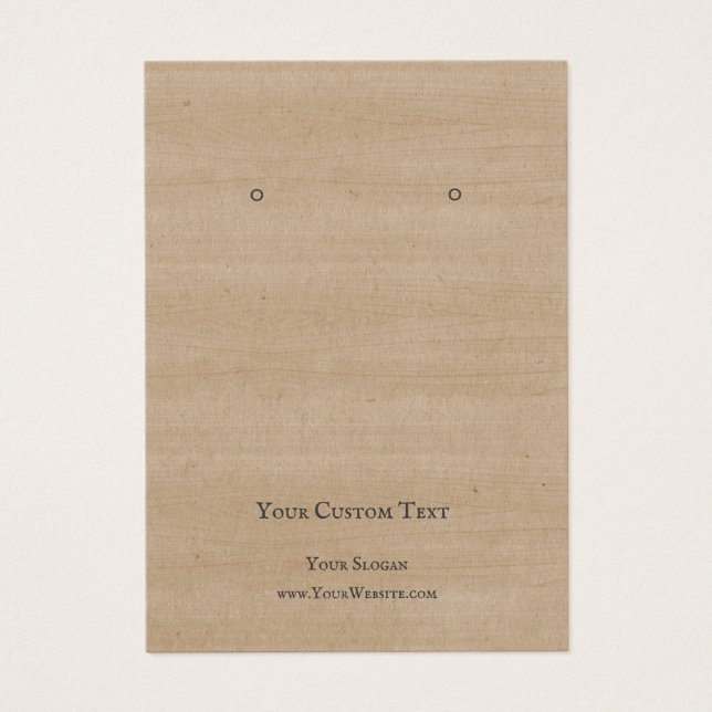 Carte d'affichage pour bijoux, bois Brown rustique (Devant)