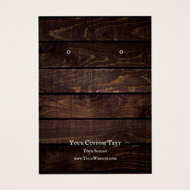Carte d'affichage pour bijoux, bois foncé rustique (Devant)