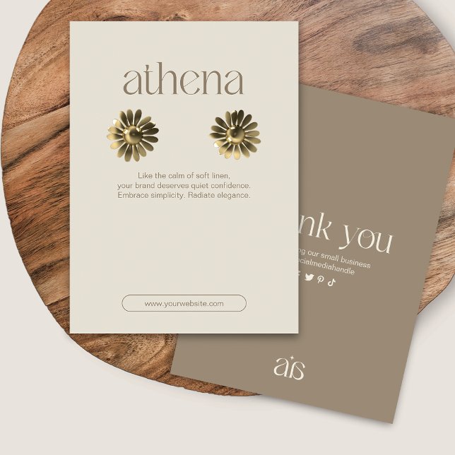 Carte d'affichage pour bijoux d'oreille beige mode (Créateur téléchargé)