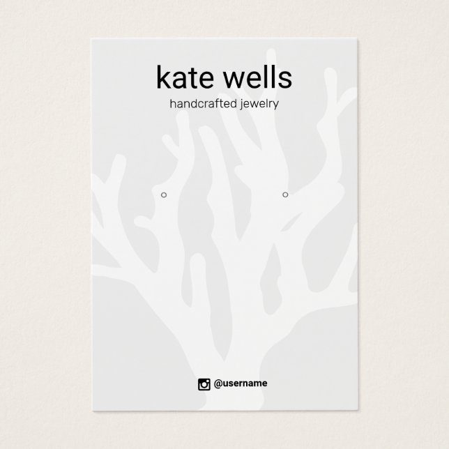 Carte d'affichage pour bijoux d'oreille de corail  (Devant)