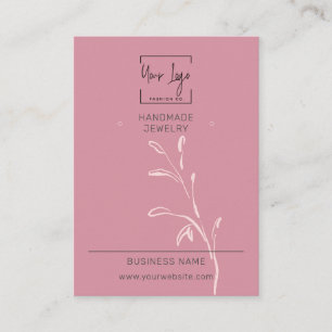 Carte d'affichage pour bijoux QR en feuille rose c